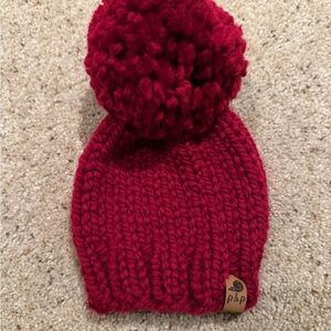 Pine & Poppy Red Solid Knit Hat